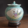 Chinese famille rose lidded jar / tea caddy Second Half of 1900's 50's 60's 70's