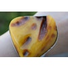 Natural amber bracelet bangle handmade with silver Scandinavian design 61g