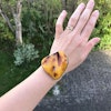 Natural amber bracelet bangle handmade with silver Scandinavian design 61g