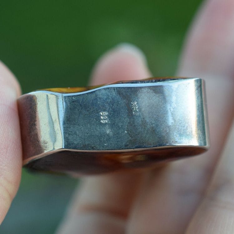 Natural amber sterling silver pendant danish amber design hand polished 32g