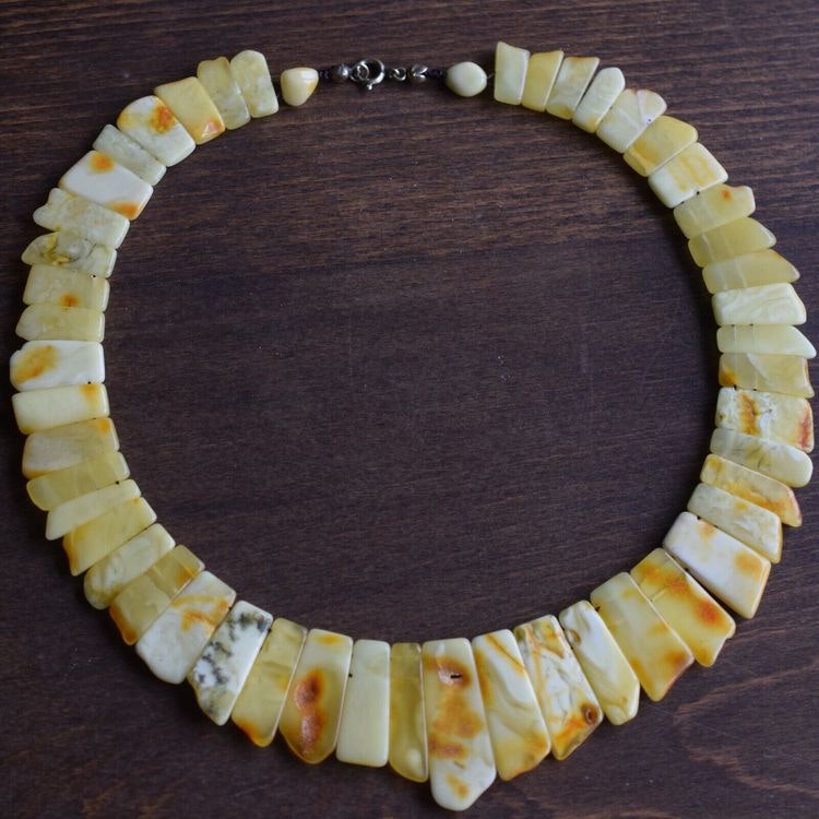 Natural Amber necklace from Denmark baltic amber egg yolk butterscotch 29g