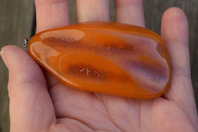 Antique Natural Amber Pendant Egg Yolk Butterscotch From Denmark 1950's 19g big