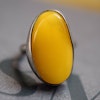 Vintage natural amber ring butterscotch danish design sterling silver 6g size14