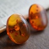 Vintage Natural danish amber earrings EF Einer Fehrn House of amber 70's