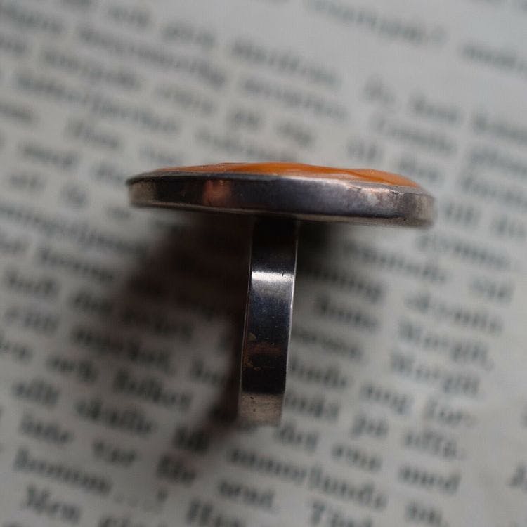 Natural amber sterling silver ring danish amber design hand polished size15.5