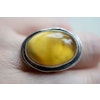 Vintage natural amber ring butterscotch Swedish design sterling silver 6g Size15 #6