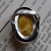 Vintage natural amber ring butterscotch Swedish design sterling silver 6g Size15 #6