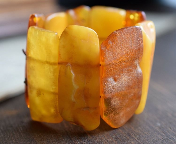 Natural Amber danish raw stone amber bracelet large 55g