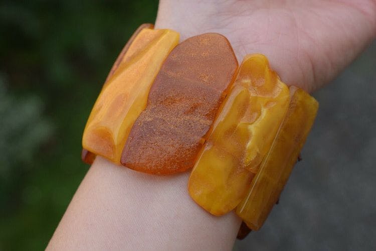 Natural Amber danish raw stone amber bracelet large 55g