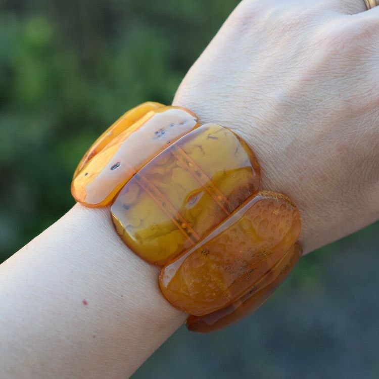 Natural Amber danish raw stone amber bracelet large 51g