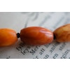 Natural antique Danish amber necklace oval beads butterscotch egg yolk 12g