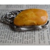 Natural amber pendant with handmade silver baltic amber butterscotch 1970's 38g