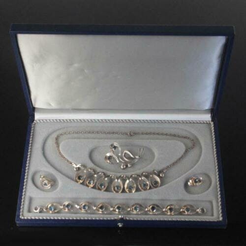 Hermann Siersbol 4 piece jewelry set in Danish sterling silver 1960's