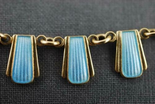 Volmer Bahner 3 piece jewelry set in Danish sterling silver and enamel 1960's