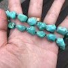 1950's Vintage Chinese export to Denmark TURQUOISE beads necklace silver clasp 41g