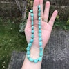 1950's Vintage Chinese export to Denmark TURQUOISE beads necklace silver clasp 41g