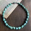 1950's Vintage Chinese export to Denmark TURQUOISE beads necklace silver clasp 41g