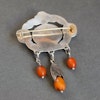 Natural Amber Antique Brooch Silver From 1920s Baltic Amber Art Nouveau 14.6g