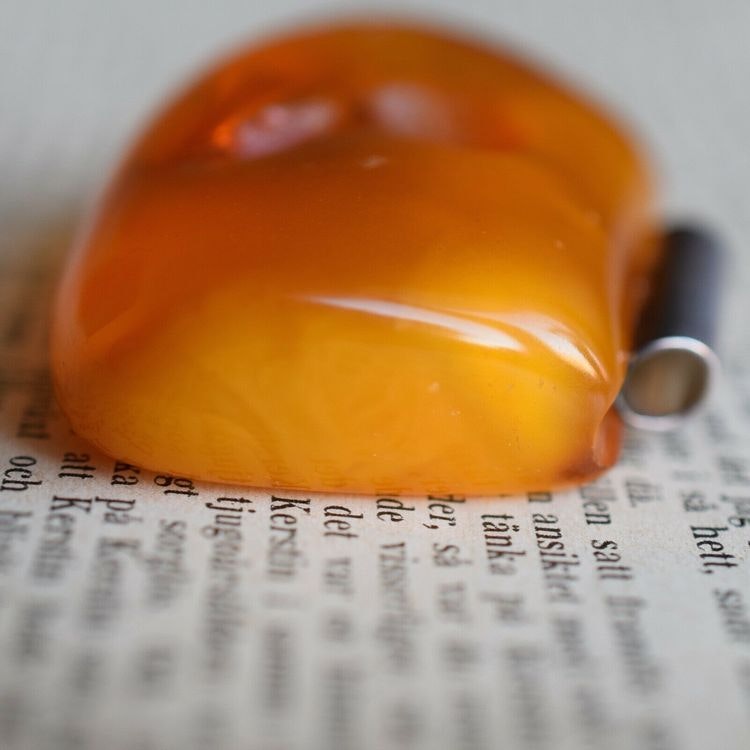 Natural amber pendant Danish amber hand polished 1980's 29g #3