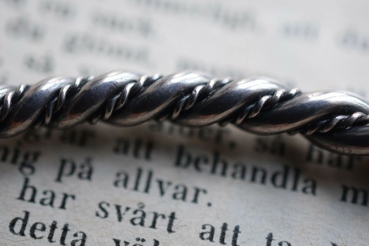 Vintage Scandinavian design sterling silver necklace collar Swedish handmade 56g