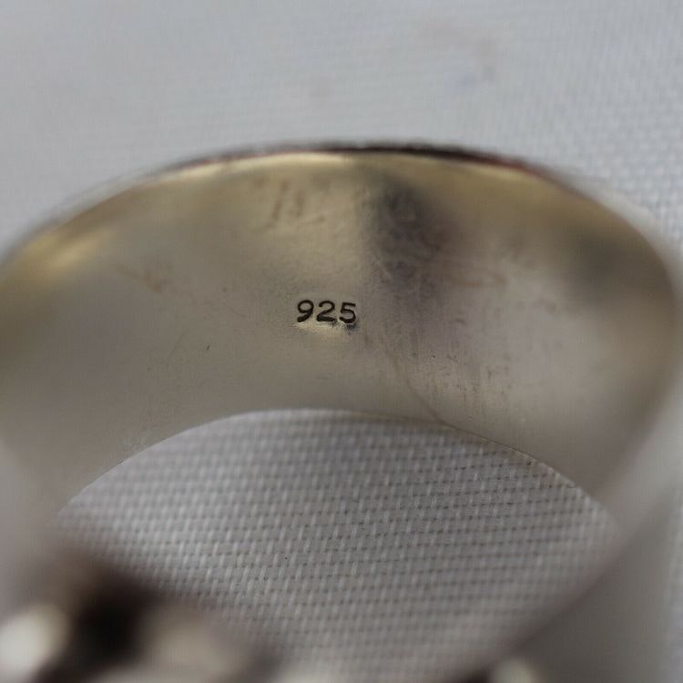 Scandinavian handmade design ring 925 silver 4 faceted amethyst leaf adjustable