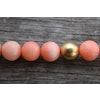 10mm Genuine Natural Round Pink Coral Bead Solid 18k Yellow Gold Necklace 65g