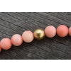 10mm Genuine Natural Round Pink Coral Bead Solid 18k Yellow Gold Necklace 65g