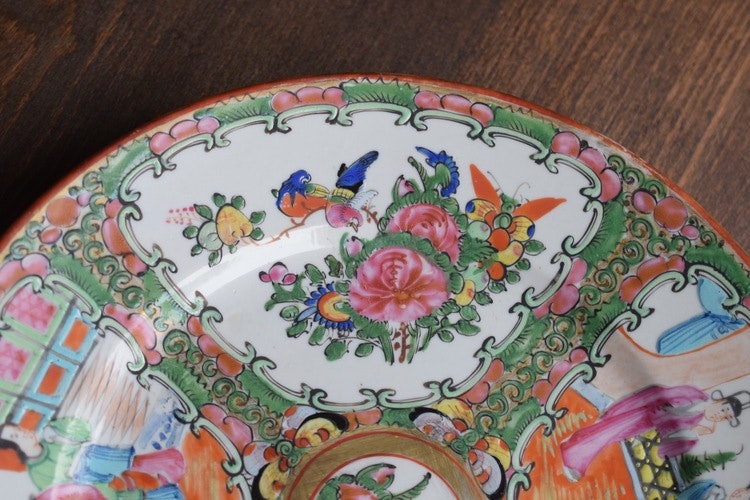 Antique Chinese Canton Rose Medallion famille rose dish Large ca 1900's #2