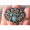 Antique Qing Dynasty Republic Chinese filigree enamel handmade silver brooch