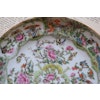 Antique rare Chinese Canton Rose Butterfly dish with bats famille rose #380