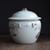 Large Antique famille rose lidded bowl with butterfly pattern Late Qing Dynasty