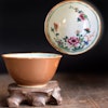 Antique Chinese teacup decorated in famille rose Early 18th C Yongzheng