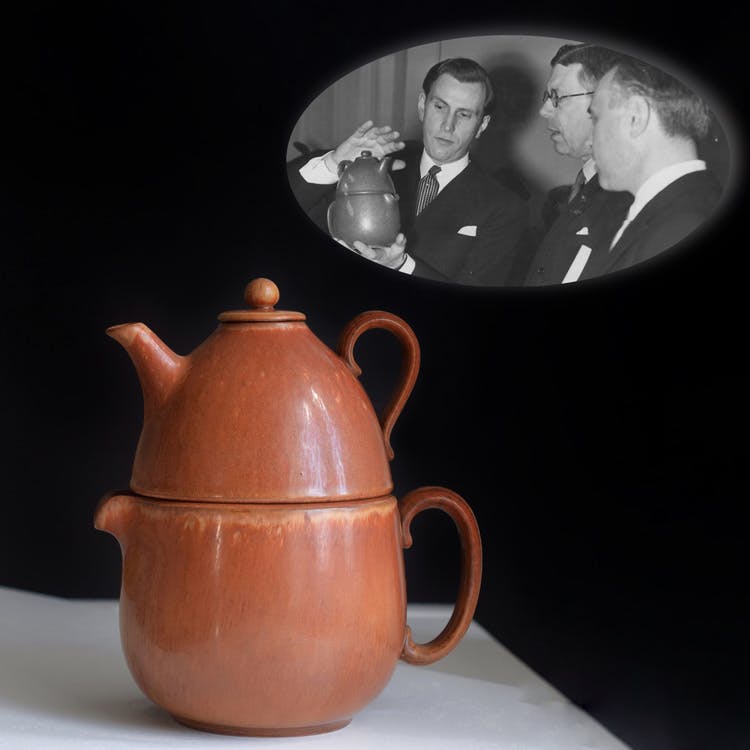 Gunnar Nylund Teapot Rorstrand Rörstrand 40-50s Sweden Stoneware Scandinavian