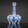 Tulip vase in underglaze blue and white, Qing Dynasty