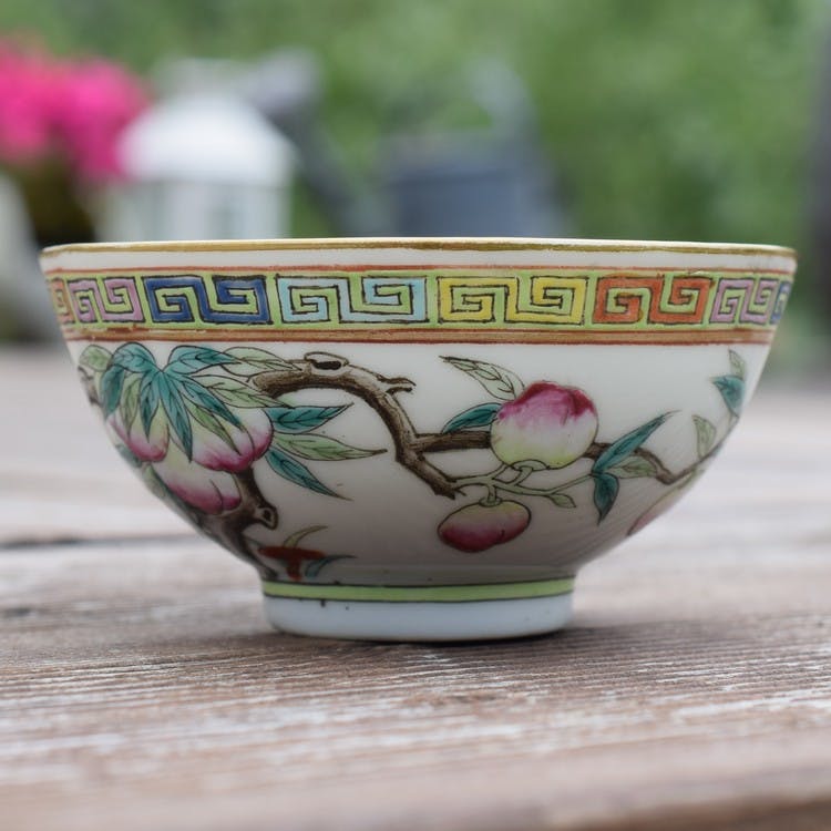 Very fine peach bowl, late Qing Dynasty
