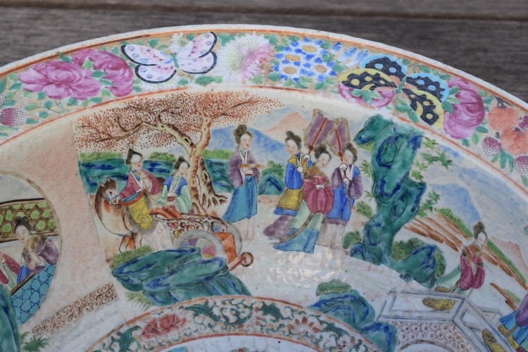 A very big antique Chinese Rose Mandarin Basin Handwasher Daoguang period - Free Shipping!