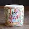 Antique Chinese Canton famille rose Mandarin pot / box, Late Qing