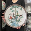 Chinese porcelain famille verte crackle Geyao double pheonix charger