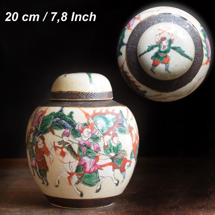 Antique Chinese porcelain ginger jar late 19th Century Nanjing Crackle ware