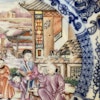 18th Century Chinese Rose Mandarin plate, Qianlong Period, Qing Dynasty #595
