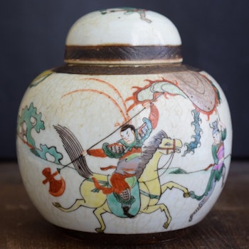 Antique Chinese porcelain ginger jar Nanjing / Nanking Crackle ware