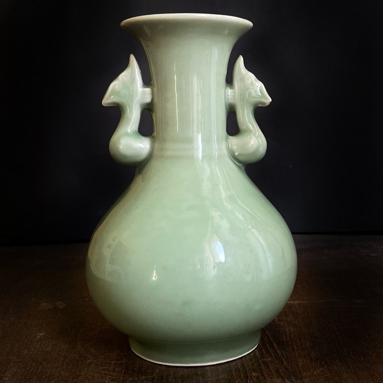 Vintage Chinese Song Longquan Celadon Vase from the 1900's