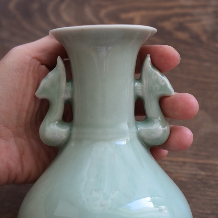 Vintage Chinese Song Longquan Celadon Vase from the 1900's