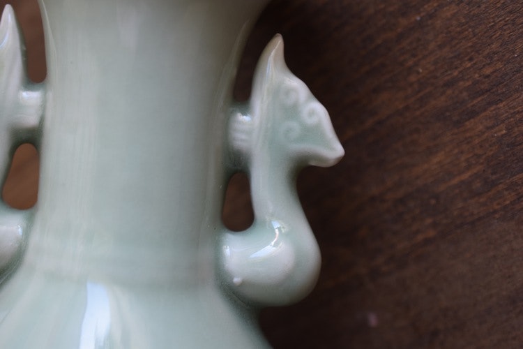 Vintage Chinese Song Longquan Celadon Vase from the 1900's