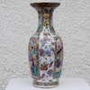 An large Chinese antique canton rose mandarin vase mid 19th Century