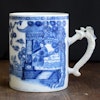 Antique Chinese Export Blue and White Porcelain Tankard / Jug / Cup 18th Century