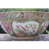 Large Antique Chinese Canton rose mandarin Punch Bowl 40 cm / 15,7 Inch