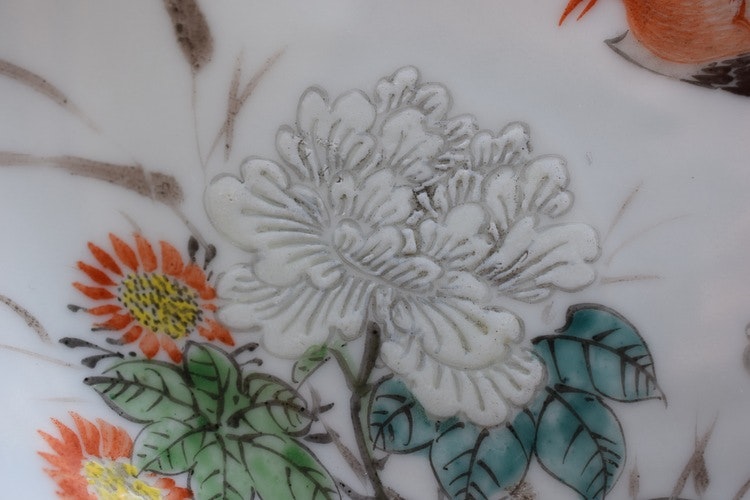 Antique Chinese famille rose plate late Qing / Republic signed by famous artist
