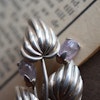 Vintage 1950's German TEKA 835 silver brooch with amethyst stones flora leaves