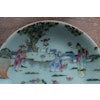 Antique Chinese famille rose celadon plate , Eight Immortals Daoguang period